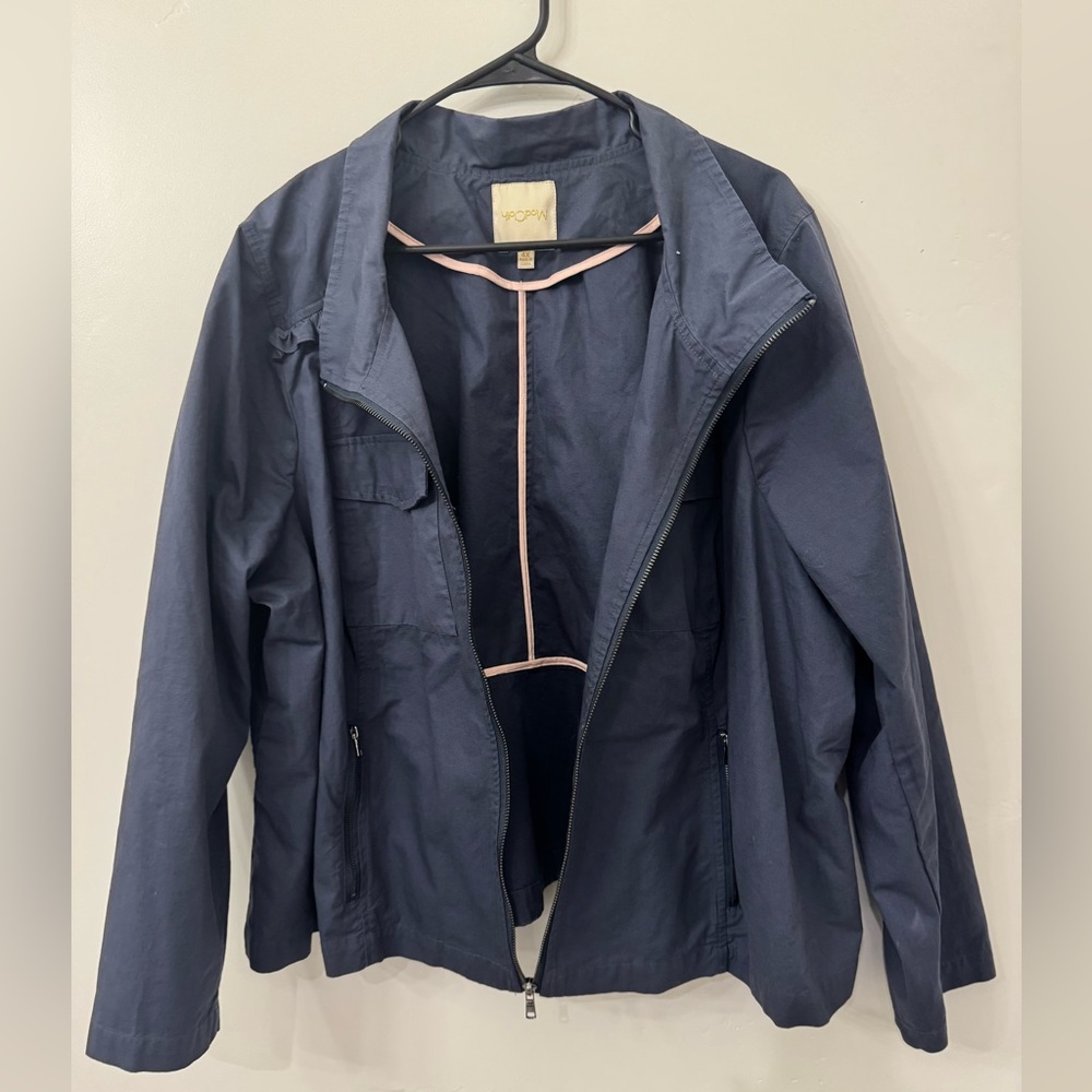 ModCloth Blue Utility Jacket Ruffled Size 4x - Picture 6 of 14